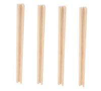 FRCOLOR 4pcs Wooden Single Row Domino Stands Unfinished Craft Display Base for Mexican Train Mahjong Tiles Holder Game Organization Tray