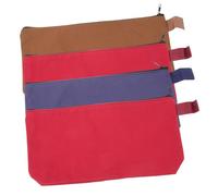 FRCOLOR 4pcs Zipper Pencil Bags 25cm Large Capacity Canvas Pen Pouches Multipurpose Stationery Organizers for Students and Office Supplies in Maroon, Coffee, and Blue