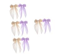 FRCOLOR 4sets Big Hair Bows for Girls Women Metal Clip Bow Clips Long Tail Bowknots Bowknot Hair Accessories 2pcs*4