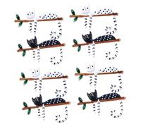 FRCOLOR 4sets Cat Brooch Pins Decorative Enamel Cat Jewelry for Women Cute Aesthetic Accessories for Parties Outfits Black White 2pcs*4