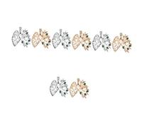 FRCOLOR 4sets Creative Hollow Human Heart Brooch Pin Metal Leaf Design Decorative Lapel Pins for Clothes Backpacks Hats Scarves Jackets Unique Fashion Accessories Men and Women 2pcs*4