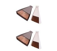 FRCOLOR 4sets Mini Broom Dustpan Set Mini Brush Dustpan for Computer Cleaning for Home Essentials and Hotel Use for Desktop Cleaning and Preschool Education Props