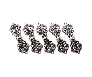 FRCOLOR 5 Pairs Large Chinese Hanfu Buckles with Auspicious Cloud Pattern, Hollow Retro Collar Connector Fasteners for Cloaks and Coats, Sewing Craft Vintage Garment Accessories
