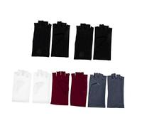 FRCOLOR 5 Pairs Sun Fingerless Driving Gloves for Women Wear Resistant UV Protection Lightweight Cycling Outdoor Sports Accessories Comfortable Easy to Clean