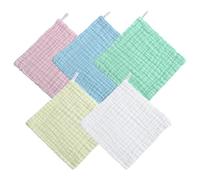 FRCOLOR 5 pcs Cotton Washcloths Absorbent Face Towels for Sensitive Skin for Hand Washing Burping Newborn Care for Showers and Special Occasions