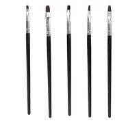 FRCOLOR 5 Pcs Nail Polish Brush Set, Professional Nail Art Brushes for Home Use, Super Thin Dotting Pen Tool in Black