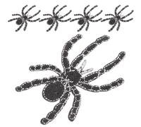 FRCOLOR 5 Pcs Spider Patch Sew on Decorative Applique Fabric Black Spider Shape for Dresses Clothes Birthday Gatherings