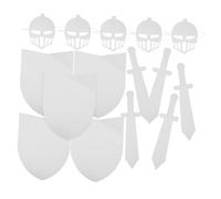FRCOLOR 5 Sets DIY Medieval Knight Shield Mask Sword Lightweight Cardboard Craft Kit for Role Play Halloween Costume Birthday Party Accessories for Creative Pretend Play