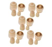 FRCOLOR 5 Sets DIY Wooden Nesting Dolls Unpainted Russian Matryoshka Kit for Artistic Expression Family Crafting Educational Fun and Holiday Decoration
