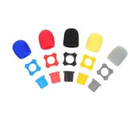 FRCOLOR 5 Sets Microphone Protective Sponge Covers with Anti-rolling Rings, Multi-color (black, Crimson, Navy, Grey, Yellow) Microphone Covers for Indoor Outdoor Ktv Stage Use