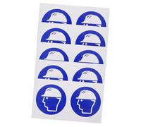 FRCOLOR 5 Sheets Hard Hat Safety Helmet Required Stickers with Fade-Resistant Reflective Warning Labels for Industrial Machinery and Construction Sites Self-Adhesive Safety Decals with