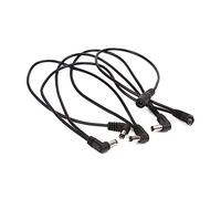 FRCOLOR 5 Way Right Angle Power Cable Pedal Daisy Chain with Noise Isolation and Spring-loaded Male Jacks Black Glue Stock for Pedal Board Use