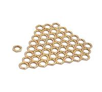 FRCOLOR 50 Pcs Zinc Alloy Replacement Fine Thread Nuts for Guitar and Bass Jack Socket, 8mm Inner Diameter, Golden Colour, Sturdy Hardware for Electric Guitar Accessories