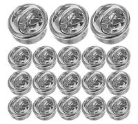 FRCOLOR 50 Sets Copper Pin Backs with 10mm Flat Head Round Needles, Multi-Function Locking Brooch Clutch Pins for DIY Jewelry Making, Badge Lapel Tie Tack Accessories