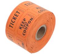 FRCOLOR 500pcs Double Roll Numbered Raffle Tickets with Guest Connect Area for Parties Events Fundraisers Concerts and Class Rewards Orange Entrance Pass