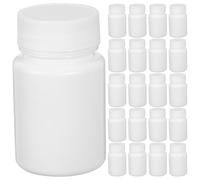 FRCOLOR 50pcs 30ml White Small Pill Bottles with Screw Lids, Refillable Pe Capsule Medicine Storage Containers for Travel and First Aid Medication Organization