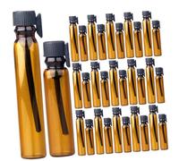 FRCOLOR 50pcs Amber Glass Essential Oil Dropper Bottles 1ml 2ml with Pipette for Travel and Sample Use