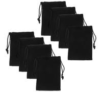 FRCOLOR 50pcs Black Velvet Drawstring Pouches for Small Items and Pens with Soft Touch and Large Capacity, Luxurious Organizing Bags for Christmas and Wedding Favors