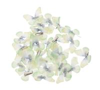 FRCOLOR 50pcs Butterfly Hair Clips Double Layer Chiffon Hairpins for Women Light Green Decorative Hair Accessories with Secure Alligator Hold for Weddings Parties Daily Wear
