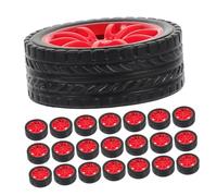 FRCOLOR 50PCS Car Wheels Plastic Replacement Roll Shaft Wheels for DIY Rc Cars Trucks Boats Helicopters Model Building Projects Lightweight Design for Smooth Movement