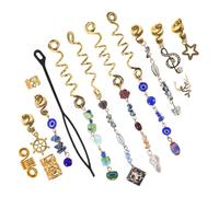 FRCOLOR 50pcs Cat's Eye Dreadlock Hair Clip Spiral Leaf Hair Cuff for Women Ethnic Design Snake Braid Ring