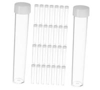 FRCOLOR 50pcs Clear Plastic Storage Tubes with Protective Lids for Beads and Small Craft Items Transparent Portable Containers for Jewelry Pins Coins and Organizing Small Parts
