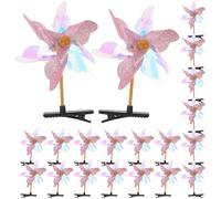FRCOLOR 50pcs Cute Pink Pinwheel Hair Clip, Plastic Windmill Hair Accessory, Gentle on Delicate Scalps, Easy to Use, for School and Birthday Parties