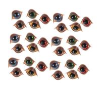 FRCOLOR 50PCS Double Eyelid Plastic Safety Eyes with Washers for Crochet Animals Realistic Brown Crafting Eyes for DIY Stuffed Dolls Plush Accessories for Kawaii Sewing and Making