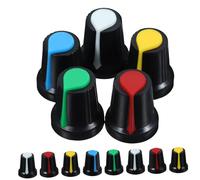 FRCOLOR 50pcs Electric Guitar Potentiometer Knob Caps Inner Volume Tone Control Rotary Replacement Knobs in Red Yellow White Green Blue for Guitar Accessories