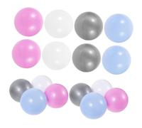 FRCOLOR 50Pcs Food-grade Plastic Round Ocean Balls for S Ball Pits with Mixed Colors White Pearl Purple Lake Blue Silver for Indoor Outdoor Fun and Eye-hand Coordination Development