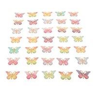 FRCOLOR 50pcs Gradient Color Butterfly-shaped Resin Charms for DIY Phone Case Craft Accessories, Mixed Color Resin Craft Decorations for Jewelry Making and Phone Ornament Random Color