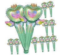 FRCOLOR 50pcs Handheld Inflatable Fairy Wand Foil Balloons Bright Cartoon Party Decorations for Bridal Showers Birthdays and Festivals for and Outdoor Decor