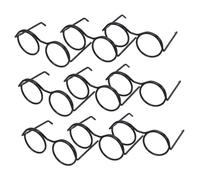 FRCOLOR 50pcs Mini Doll Eyeglasses Metal Wire Rim DIY Crafting Accessories for Dollhouse Scene Styling and Creative Photo Props Easy to Assemble for Adults