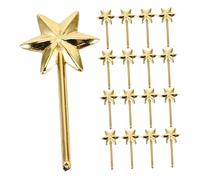 FRCOLOR 50pcs Mini Hexagram Shaped Wands for Crafts Unique Gold Star DIY Sticks for Birthday Party Favors and Creative Decorations Expressive Design and Visual Appeal