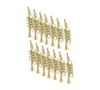 FRCOLOR 50pcs Mini Musical Instrument Model Dollhouse Miniature Musical Instrument Dollhouse Saxophone Teaching Songs Horn Golden Plastic