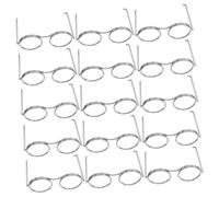 FRCOLOR 50pcs Miniature Wire Doll Glasses for DIY Amigurumi Dolls Metal Frame Eyewear Accessories for Dollhouse Crafting Silver Mini Eyeglasses to Boost Creativity and Imaginative Play