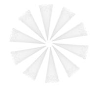 FRCOLOR 50pcs Petal Cones: Hollow Heart Pattern White Wedding Confetti Cones - Paper Petal Confetti Taper Holder For Birthday Party Anniversary