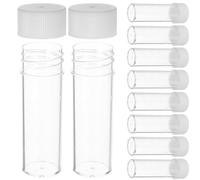 FRCOLOR 50pcs Plastic Sputum Bottles with Secure Screw Caps, Laboratory Sample Storage for Medical Testing and Stool, Plastic Vials Suitable for Clinical and Lab Use