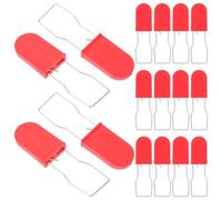 FRCOLOR 50Pcs Red Plastic Wire Padlock Seals Sturdy Anti-Tamper Security Wire Seal Locks for Logistics and Asset Protection Metal Tags