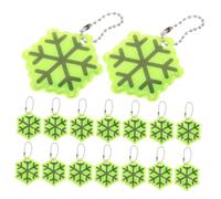 FRCOLOR 50PCS Reflective Snowflake Keychain Glow Dark Safety Pendant for Backpacks Lightweight Backpack Accessory Portable Night Visibility Tag for Christmas Party Favors