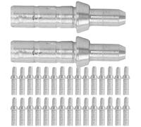 FRCOLOR 50pcs Replacement Nock Tail for Tapered Wooden Arrow Shafts Sturdy Aluminum Arrow Nock Silver Archery Accessory for Hunting and Target Practice
