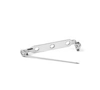 FRCOLOR 50pcs Silver Tone Metal Pin Brooch with Alloy Safety Catch Three Backing for Sewing Crafting Locking Clasp Prevents Accidental Opening Suitable for DIY Jewelry and Textile Uses