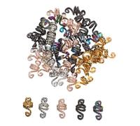 FRCOLOR 50pcs Vintage African Hair Charms and Dreadlock Spiral Braid Clips Set with Mixed Gold Silver Rose Gold Black Rainbow Colors for Festival Styling and Braiding