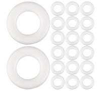 FRCOLOR 50pcs White Polystyrene Foam Ring 8cm for DIY Foam Wreath Crafts, Easy to Install Multipurpose Decoration Circle for Christmas Decor and Flower Projects