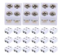 FRCOLOR 50pcs White Solderless LED Strip Connector with Screw-on Design Compatible with 22awg to 16awg Wire 2 Pin Clamp Connector for Easy LED Tape Light Installation