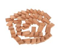 FRCOLOR 50pcs Wooden Dominoes Original Natural Color Domino Tiles for Family Gatherings Outdoor Fun and Interactive Board Game Experience Develops Logic Math Skills