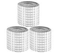 FRCOLOR 5880pcs Self Adhesive Mirror Mosaic Tiles 5x5mm Silver Glass Squares with Reflective Surface and Fiberglass Material for Easy DIY Installation, for Wedding Centerpieces and Kitchen
