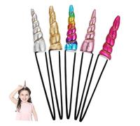 FRCOLOR 5Pcs Children Unicorn Elastic Hair Band Adjustable Head Wrap Party Hair Accessories (Mixed Color)