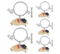 FRCOLOR 5pcs Class of 2026 Graduation Keychains Graduation Keepsake Key Ring for Her Him University College Middle High School Graduate Party Favors