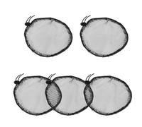 FRCOLOR 5Pcs Elastic Black Mesh Wig Caps for Women - 6-Inch Round Hair Nets with Drawstring and 10 Comb Inserts - Breathable Hair Net Caps for Wig Styling, Sleeping, and Salon Use